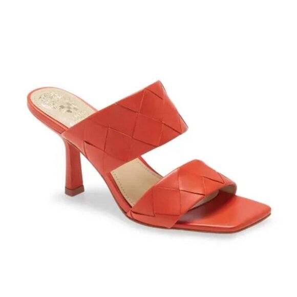 Vince Camuto Braided Orange Vacation Heel Romantic Cream Girly Sandal Size 8.5 - Picture 1 of 13